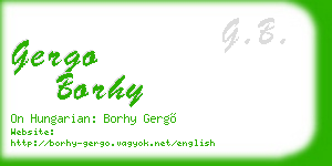 gergo borhy business card