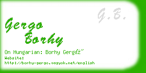 gergo borhy business card